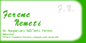 ferenc nemeti business card